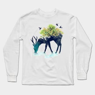 Surrealistic Deer Long Sleeve T-Shirt